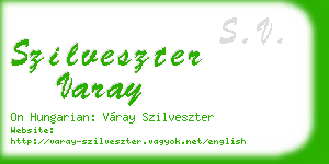 szilveszter varay business card
