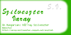 szilveszter varay business card